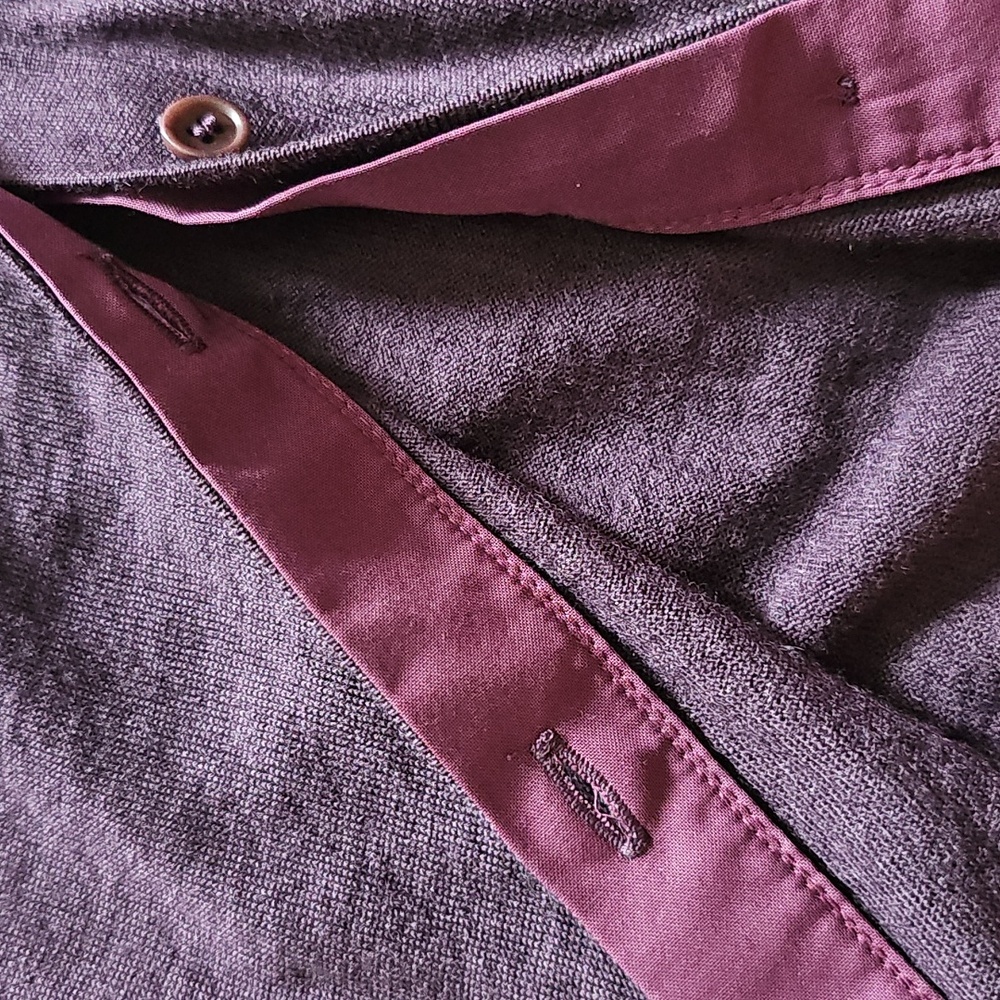 Akris Punto Wool Cardigan Faux Layered Blouse Button Up 10 Purple - Picture 5 of 10